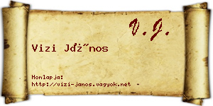 Vizi János névjegykártya