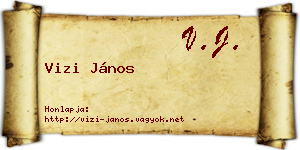 Vizi János névjegykártya