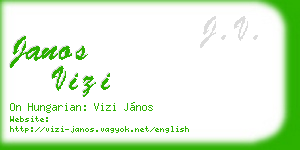 janos vizi business card